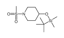 1-甲烷磺酰基-4-(叔丁基二甲基甲硅烷基)氧基哌啶结构式