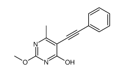 2-methoxy-6-methyl-5-(2-phenylethynyl)-1H-pyrimidin-4-one Structure