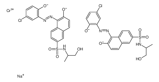 sodium bis[5-[(5-chloro-2-hydroxyphenyl)azo]-6-hydroxy-N-(2-hydroxyethyl)-N-methylnaphthalene-2-sulphonamidato(2-)]cobaltate(1-) Structure