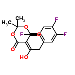 5-[1-羟基-2-(2,4,5-三氟苯基)亚乙基]-2,2-二甲基-1,3-二氧六环-4,6-二酮结构式