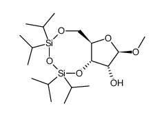 methyl 3,5-O-(1,1,3,3-tetraisopropyldisiloxane-1,3-diyl)-β-D-ribofuranoside结构式