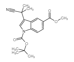 3-(1-氰基-1-甲基乙基)-1H-吲哚-1,5-二羧酸-1-(1,1-二甲基乙基)-5-甲酯结构式