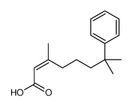 (Z)-3,7-dimethyl-7-phenyloct-2-enoic acid结构式