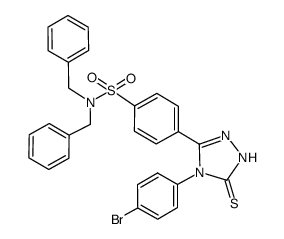 N,N-dibenzyl-4-[4-(4-bromophenyl)-3-thio-2,4-dihydro-3H-1,2,4-triazol-5-yl]benzenesulfonamide Structure