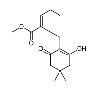 (E)-2-((2-羟基-4,4-二甲基-6-氧代-1-环己烯)甲基)-2-戊酸甲酯结构式