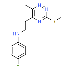 4-FLUORO-N-(2-[6-METHYL-3-(METHYLSULFANYL)-1,2,4-TRIAZIN-5-YL]VINYL)ANILINE结构式