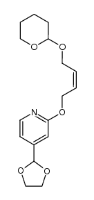 2-[4-(2-tetrahydropyranyloxy)-(Z)-2-buten-1-yloxy]-4-(1,3-dioxolan-2-yl)-pyridine结构式