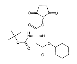 Boc-L-天冬氨酸β-环己酯α-N-羟基琥珀酰亚胺酯结构式