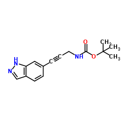 2-Methyl-2-propanyl [3-(1H-indazol-6-yl)-2-propyn-1-yl]carbamate Structure