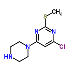4-氯-2-甲硫基-6-哌嗪-1-基-嘧啶盐酸盐结构式