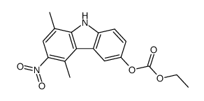 1,4-dimethyl-6-ethoxycarbonyloxy-3-nitro-9H-carbazole结构式
