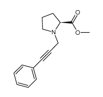 (S)-methyl 1-(3-phenylprop-2-yn-1-yl)pyrrolidine-2-carboxylate结构式