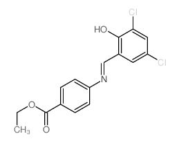 Benzoic acid,4-[[(3,5-dichloro-2-hydroxyphenyl)methylene]amino]-, ethyl ester结构式