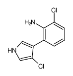 3-Chloro-4-(2-amino-3-chlorophenyl)pyrrole结构式