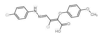 3-氯-4-[2-(4-氯苯基)肼基]-2-(4-甲氧基苯氧基)-2-丁酸结构式