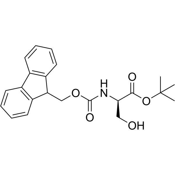 tert-Butyl (((9H-fluoren-9-yl)methoxy)carbonyl)-D-serinate结构式