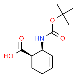 (±)-cis-2-(Boc-amino)-3-cyclohexene-1-carboxylic acid结构式