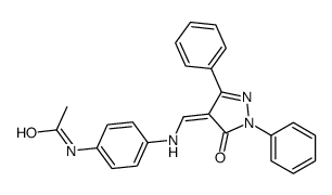 4'-[[(1,3-Diphenyl-5-oxo-2-pyrazolin-4-ylidene)methyl]amino]acetanilide结构式