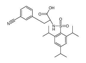 (2S)-3-(3-cyanophenyl)-2-[[2,4,6-tri(propan-2-yl)phenyl]sulfonylamino]propanoic acid结构式