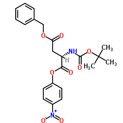 N-[叔丁氧羰基]-L-天冬氨酸 1-(4-硝基苯基)酯 4-苯甲酯结构式