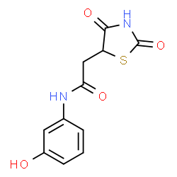 2-(2,4-dioxothiazolidin-5-yl)-N-(3-hydroxyphenyl)acetamide结构式