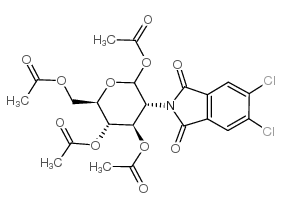 2-脱氧-2-(4,5-二氯苯二酰亚氨基)-D-吡喃葡萄糖1,3,4,6-四乙酸酯结构式