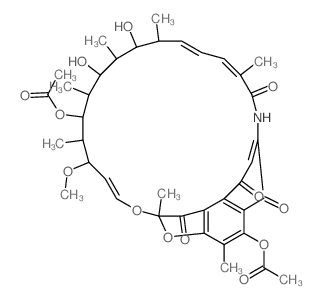 Rifamycin,1,4-dideoxy-1,4-dihydro-1,4-dioxo-, 8-acetate (9CI)结构式