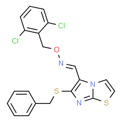 6-(BENZYLSULFANYL)IMIDAZO[2,1-B][1,3]THIAZOLE-5-CARBALDEHYDE O-(2,6-DICHLOROBENZYL)OXIME Structure
