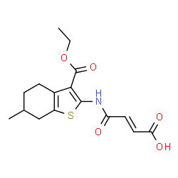 (E)-4-((3-(ethoxycarbonyl)-6-methyl-4,5,6,7-tetrahydrobenzo[b]thiophen-2-yl)amino)-4-oxobut-2-enoic acid结构式
