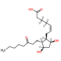 (5Z,9α,11α)-9,11-Dihydroxy-15-oxo(3,3,4,4-2H4)prost-5-en-1-oic acid结构式