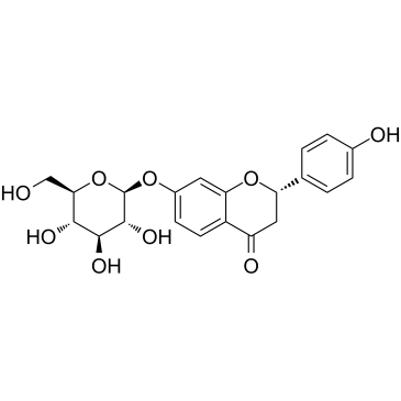 甘草素 7-beta-D-吡喃葡萄糖苷结构式