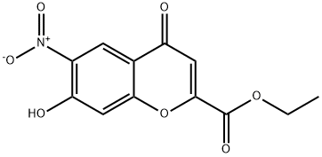 7-Hydroxy-6-nitro-4-oxo-4H-1-benzopyran-2-carboxylic acid ethyl ester结构式