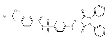 N-[4-[2-(3,5-dioxo-1,2-diphenyl-pyrazolidin-4-ylidene)hydrazinyl]phenyl]sulfonyl-4-propan-2-yloxy-benzamide Structure