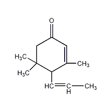 4-(1-丙烯基)-3,5,5-三甲基-2-环己烯-1-酮结构式