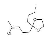 2-(4-chloropent-3-enyl)-2-(3-iodopropyl)-1,3-dioxolane结构式