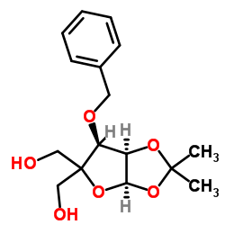 3-O-苄基-4-C-羟甲基-1,2-O-异亚丙基-alpha-D-呋喃核糖结构式