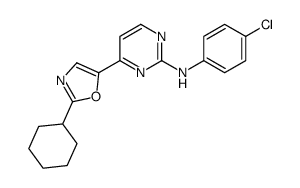 N-(4-chlorophenyl)-4-(2-cyclohexyl-1,3-oxazol-5-yl)pyrimidin-2-amine结构式