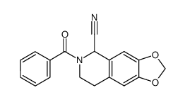 2-benzoyl-1,2,3,4-tetrahydro-6,7-methylenedioxy-isoquinaldonitrile结构式