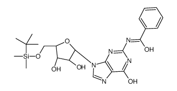 N-[9-[(2R,3R,4S,5R)-5-[[tert-butyl(dimethyl)silyl]oxymethyl]-3,4-dihydroxyoxolan-2-yl]-6-oxo-3H-purin-2-yl]benzamide结构式
