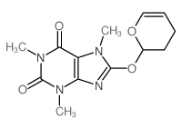 8-((3,4-Dihydro-2H-pyran-2-yl)oxy)caffeine结构式
