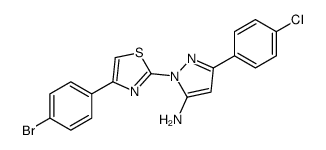2-[4-(4-bromophenyl)-1,3-thiazol-2-yl]-5-(4-chlorophenyl)pyrazol-3-amine Structure