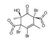 r-2,4,c-5-tribromo-t-6-hydroxy-3,6-dimethyl-2,5-dinitrocyclohex-3-enone结构式
