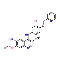 6-氨基-4-(3-氯-4-(吡啶-2-取代甲氧基)苯胺)-7-乙氧基喹啉-3-甲腈结构式