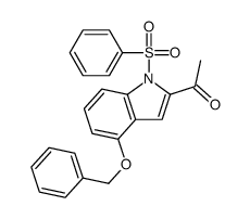1-(4-(苄氧基)-1-(苯基磺酰基)-1H-吲哚-2-基)乙酮结构式