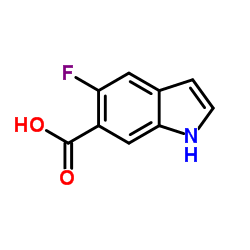 5-氟-1H-吲哚-6-羧酸结构式