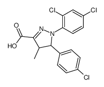 trans 5-(4-chlorophenyl)-1-(2,4-dichlorophenyl)-4-methyl-4,5-dihydro-1H-pyrazol-3-carboxylic acid结构式