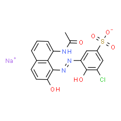 sodium 3-[(8-acetamido-2-hydroxy-1-naphthyl)azo]-5-chloro-4-hydroxybenzenesulphonate结构式