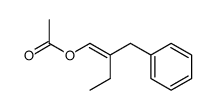 (E)-1-acetoxyl-2-ethyl-3-phenyl-1-propene结构式