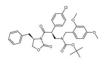 tert-butyl 2,4-dimethoxybenzyl((S)-3-((R)-4-benzyl-2-oxooxazolidin-3-yl)-2-(4-chlorophenyl)-3-oxopropyl)carbamate Structure