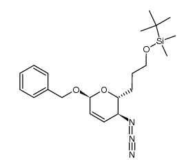 (2R,3S,6S)-3-azido-6-(benzyloxy)-3,6-dihydro-2-(3-tert-butyldimethylsilyloxypropyl)-2H-pyran Structure